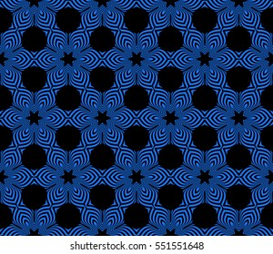 floral ornament. seamless vector pattern. black, blue color. for wallpaper, wedding and holiday invitation, fashion design.