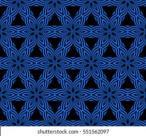 floral ornament. seamless vector pattern. black, blue color. for wallpaper, wedding and holiday invitation, fashion design.