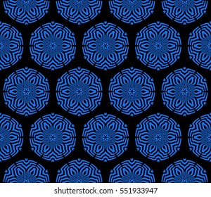 floral ornament. seamless vector pattern. black, blue color. for wallpaper, wedding and holiday invitation, fashion design.