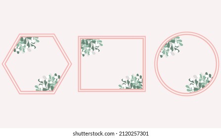 Floral ornament, set card, leaves. Floral frame template, invitation with lavender, poster, invite. Decorative greeting card or invitation. Vector illustration with place for your text