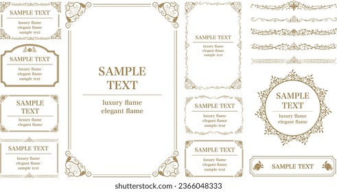 Floral ornament. Set of Decorative vintage frames and borders set. Vector design.