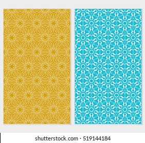 Floral ornament. Set of seamless pattern. Vector illustration. For fashion design, wallpaper, invitation. Color