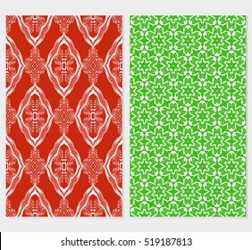 Floral ornament. Set of seamless pattern. Vector illustration. For fashion design, wallpaper, invitation. Color
