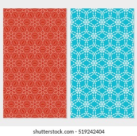 Floral ornament. Set of seamless pattern. Vector illustration. For fashion design, wallpaper, invitation. Color