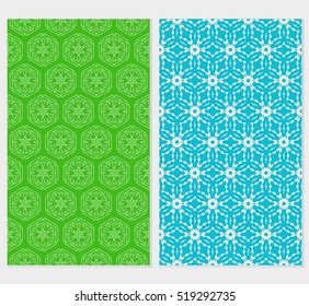 Floral ornament. Set of seamless pattern. Vector illustration. For fashion design, wallpaper, invitation. Color