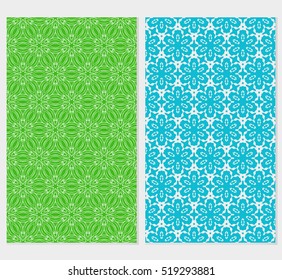 Floral ornament. Set of seamless pattern. Vector illustration. For fashion design, wallpaper, invitation. Color