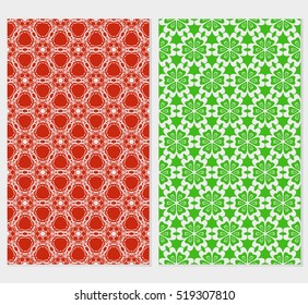 Floral ornament. Set of seamless pattern. Vector illustration. For fashion design, wallpaper, invitation. Color