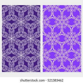 Floral ornament. Set of seamless pattern. Vector illustration. For fashion design, wallpaper, invitation. purple, blue Color