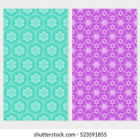 Floral ornament. Set of seamless pattern. Vector illustration. For fashion design, wallpaper, invitation. spring Color