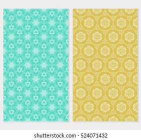 Floral ornament. Set of seamless pattern. Vector illustration. For fashion design, wallpaper, invitation. spring Color