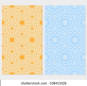 Floral ornament. Set of seamless pattern. Vector illustration. For fashion design, wallpaper, invitation.