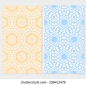 Floral ornament. Set of seamless pattern. Vector illustration. For fashion design, wallpaper, invitation.