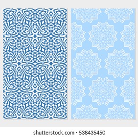 Floral ornament. Set of seamless pattern. Vector illustration. For fashion design, wallpaper, invitation.