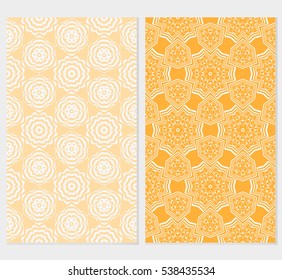 Floral ornament. Set of seamless pattern. Vector illustration. For fashion design, wallpaper, invitation.