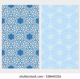 Floral ornament. Set of seamless pattern. Vector illustration. For fashion design, wallpaper, invitation.