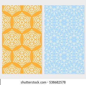 Floral ornament. Set of seamless pattern. Vector illustration. For fashion design, wallpaper, invitation.