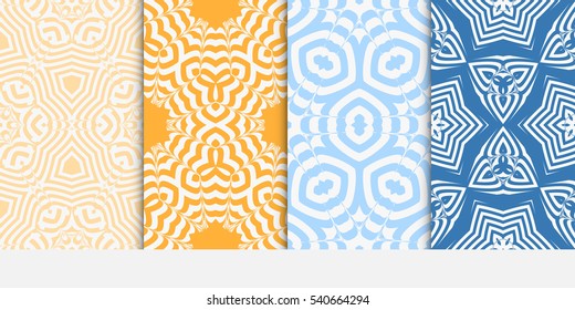 Floral ornament. Set of seamless pattern. Vector illustration. For fashion design, wallpaper, invitation.