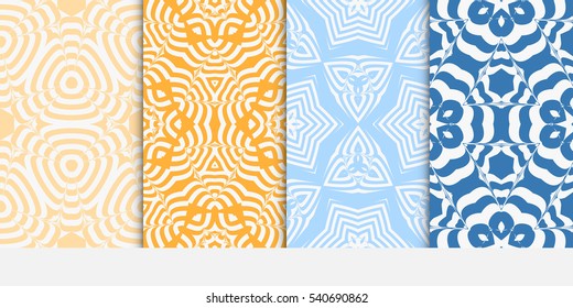Floral ornament. Set of seamless pattern. Vector illustration. For fashion design, wallpaper, invitation.