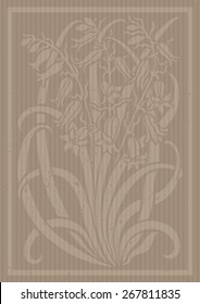 Floral ornament. Silhouette of Bellflower. Figure bouquet in the form of a stencil or applique with carton. Vector background