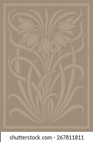 Floral ornament. Silhouette of flowers. Figure bouquet in the form of a stencil or cutout with carton. Vector background