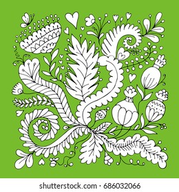 Floral ornament, sketch for your design