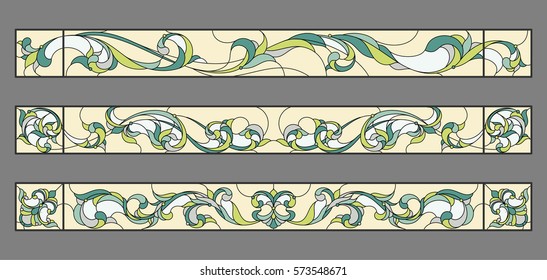 Floral ornament - stained glass. Vector.