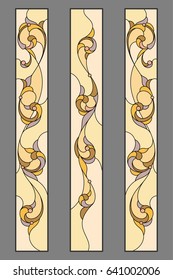 Floral ornament - stained glass. Vector.