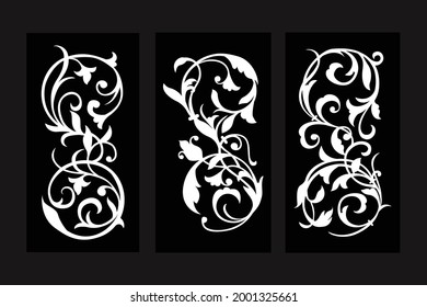 Floral ornament with stencil concept svg