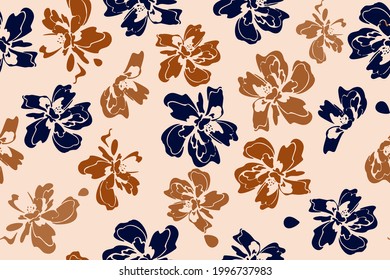 Ornamento floral. Patrón veraniego sin costuras. Adecuado para textiles, cuadernos, prendas de vestir