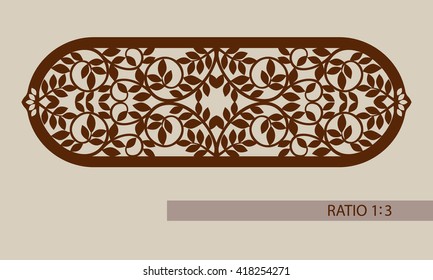 Floral ornament. The template pattern for decorative panel. A picture suitable for printing, engraving, laser cutting paper, wood, metal, stencil manufacturing. Vector. Easy to edit