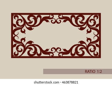 Ornamento floral. El patrón de Plantilla para el panel decorativo. Una imagen adecuada para el corte de papel, impresión, corte por láser o grabado de madera, metal. Fabricación de plantillas. Vector