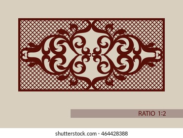 Floral ornament. The template pattern for decorative panel. A picture suitable for paper cutting, printing, laser cutting or engraving wood, metal. Stencil manufacturing. Vector
