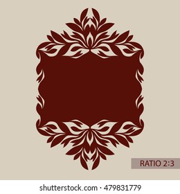 Floral ornament. The template pattern for decorative panel. A picture suitable for printing, engraving, laser cutting paper, wood, metal, stencil manufacturing. Vector