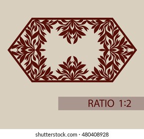 Floral ornament. The template pattern for decorative panel. A picture suitable for printing, engraving, laser cutting paper, wood, metal, stencil manufacturing. Vector