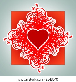 Floral ornament with the twisted heart