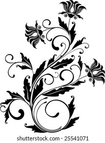 floral ornament - vector illustration