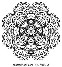 Floral ornament. Vector illustration. Can be used for greeting card, coloring book, phone case print