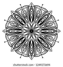 Floral ornament. Vector illustration. Can be used for greeting card, coloring book, phone case print