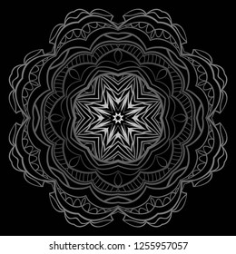Floral ornament. Vector illustration. Can be used for greeting card, coloring book, phone case print