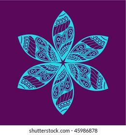 Floral ornament. Vector ornate flower.