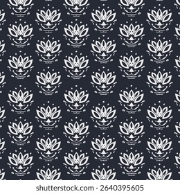 Floral Ornament Vector Seamless Background