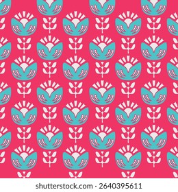 Floral Ornament Vector Seamless Background
