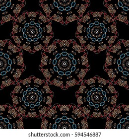 Floral ornament. Vector seamless background. Colored patterns antique.