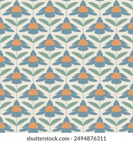Adorno floral. Patrón sin costuras de Vector con flores azules decorativas