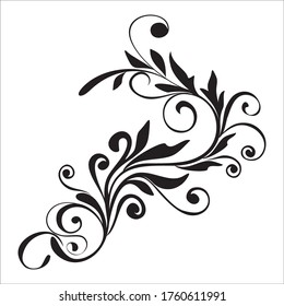 floral ornament vector with white background