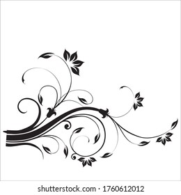 vector de ornamento floral con fondo blanco