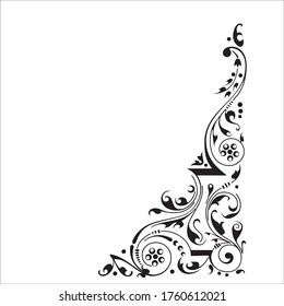 vector de ornamento floral con fondo blanco