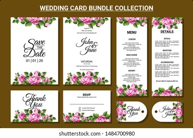 floral ornament for wedding invitation card design bundle collection set