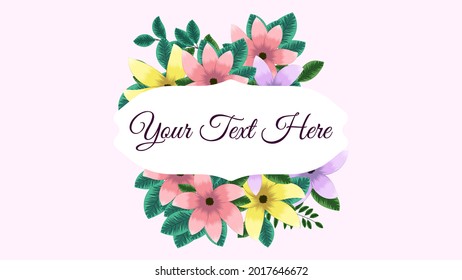 floral ornament for your design - invitation or greeting card for wedding decor, Valentine's Day, sales and events with paper label badge tag Vector illustration.