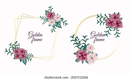 floral ornament for your design - invitation or greeting card for wedding decor, Valentine's Day, sales and events with paper label badge tag Vector illustration.